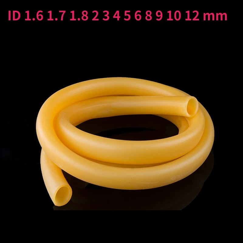 ID 1.6 1.7 1.8 2 3 4 5 6 8 9 10 12 mm Nature Latex Rubber Hoses High Resilient Elastic Surgical Medical Tube Slingshot Catapult