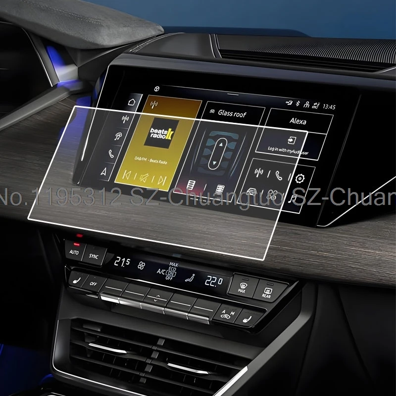 واقي شاشة من الزجاج المقسى لسيارة Audi S e-tron GT RS e-tron 2024 2025 10.1 بوصة نظام ملاحة GPS للسيارة ولوحة القيادة الواقية