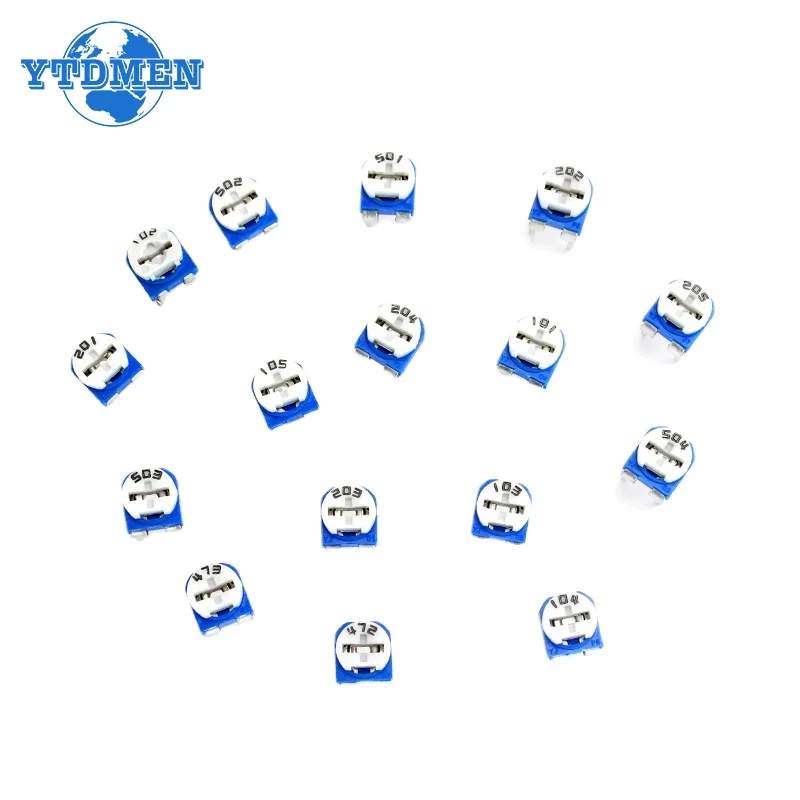 65PCS Potentiometer RM065 Adjustable Resistor 100 200 500 1K 2K 5K 10K 20K 50K 100K 200K 500K 1M Ohm Potentiometers Kit