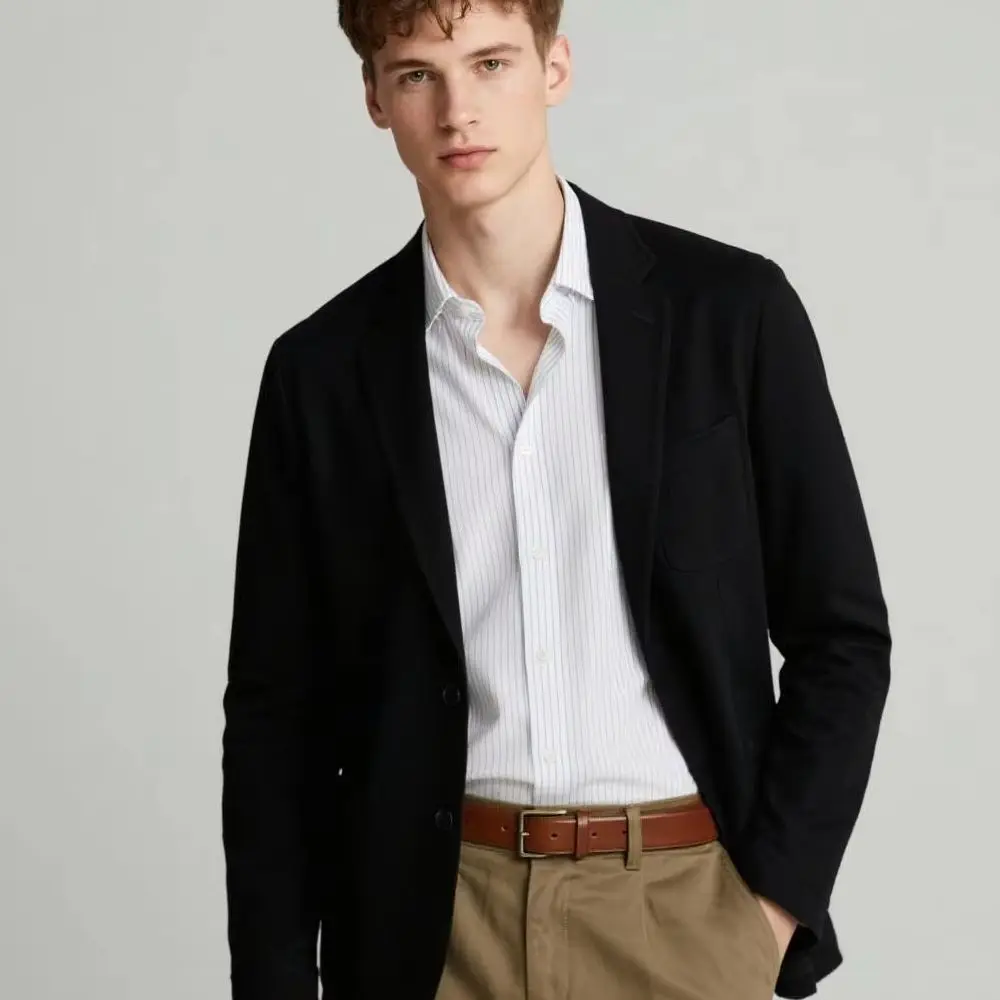 

Прибытие, роскошный мужской пиджак, модные свадебные костюмы, пиджаки, мужской пиджак с лацканами, деловой повседневный однотонный топ с длинными рукавами