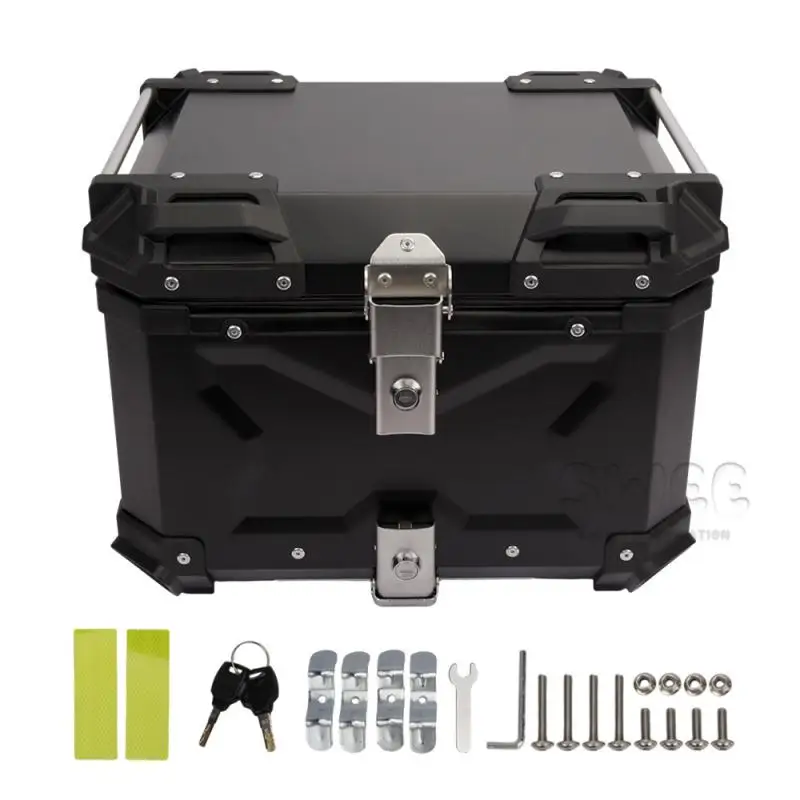 80L Universal Motorcycle Trunk Helmet Box Tail Rear Tool Cases Rear Luggage Tool Cases Lock Waterproof Electric Scooter Trunk