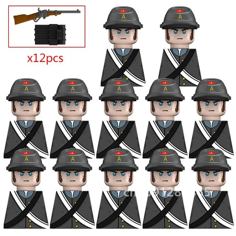 MOC New Civil War Figure Mini Soldier Gun Mini Ammunition Bag Building Blocks Moc Model Kids Toys Gift For Boys Girls Juguetes