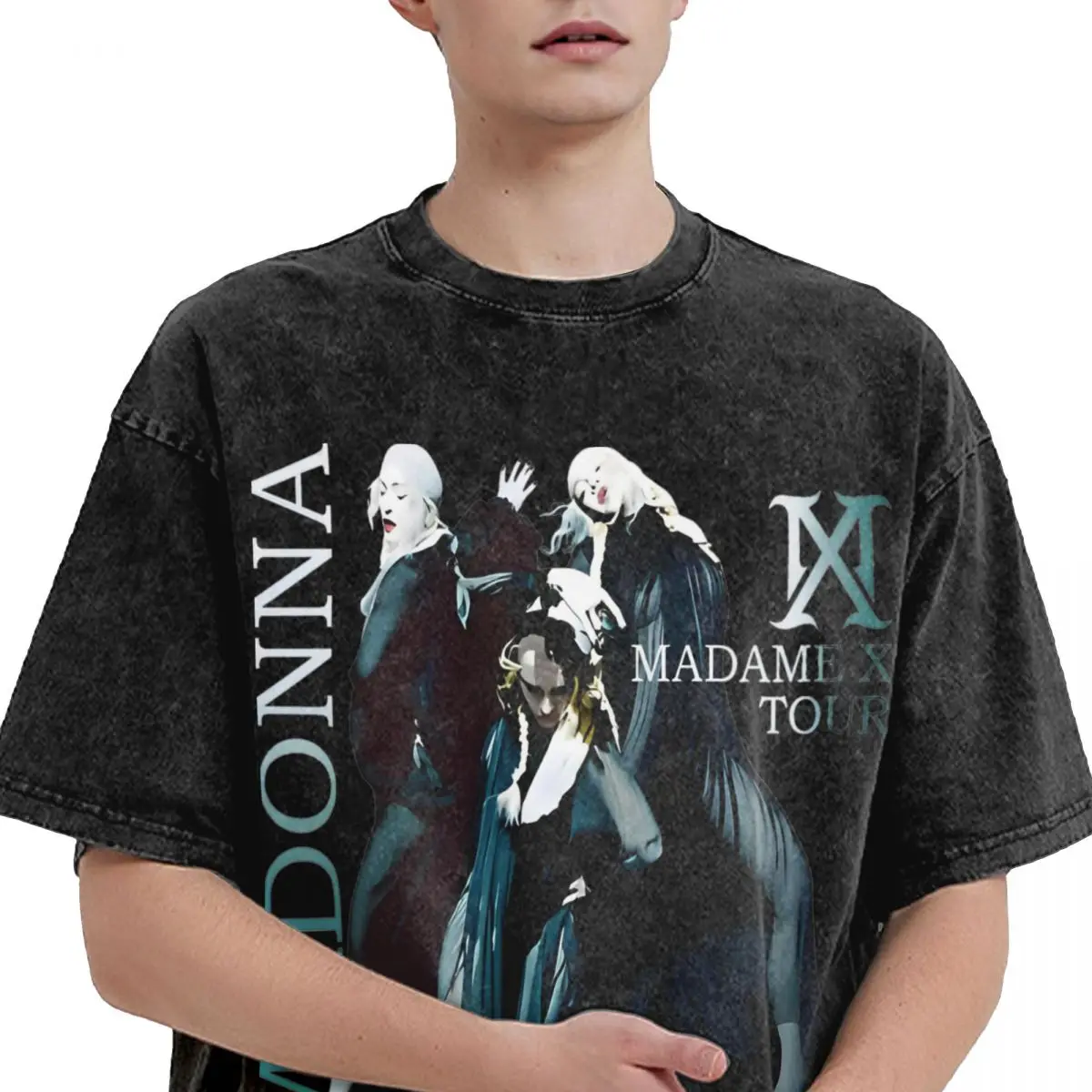 Pop Music Albums Madonna Singer Washed T Shirts Streetwear Hip Hop Fashion T-Shirt Tee Shirt Men Women Cotton Oversize