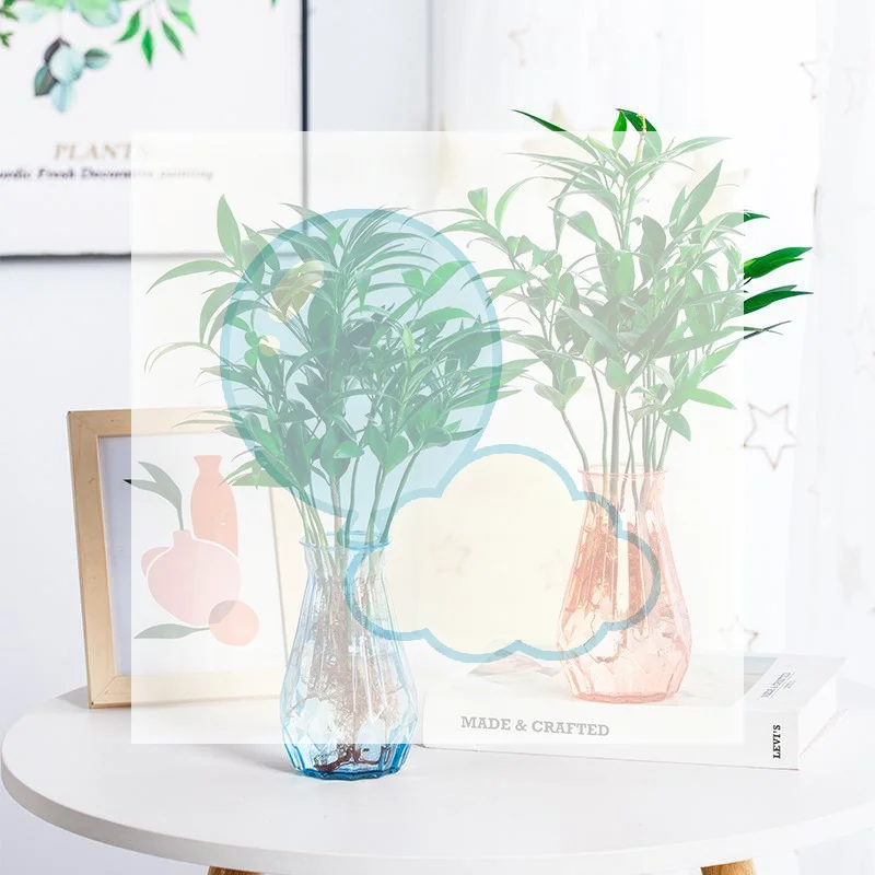 Diamond Style Transparent Plastic Vase Scratch Resistant Flower Holder for Dining Table Home Wedding Party Gifts