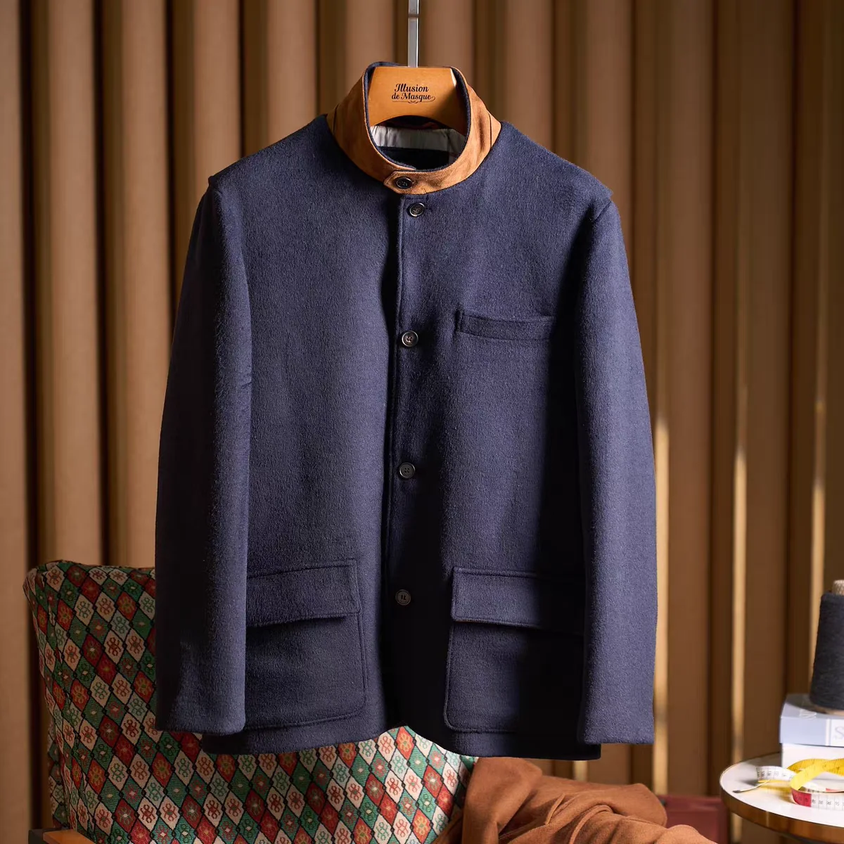 

Итальянская мужская повседневная куртка из смешанной кашемировой шерсти LP Old Money Wind 25aw