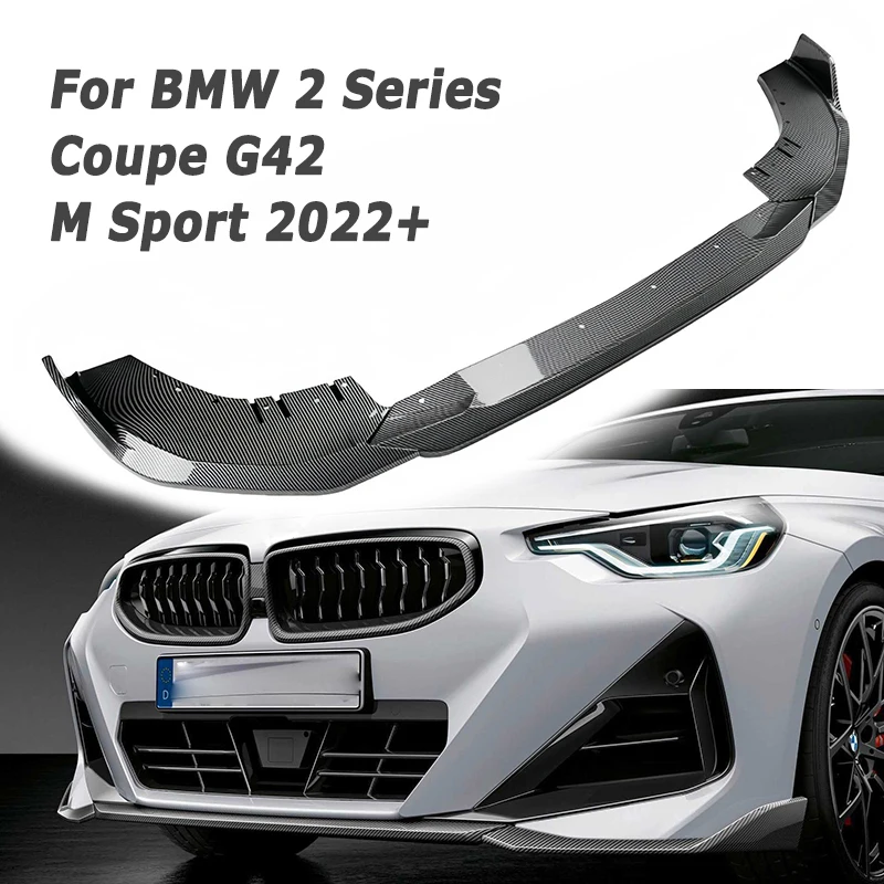 

Передний бампер автомобиля для BMW 2 серии Coupe G42 M Sport 2022 + диффузор-сплиттер, внешние автомобильные аксессуары, детали Afternarket
