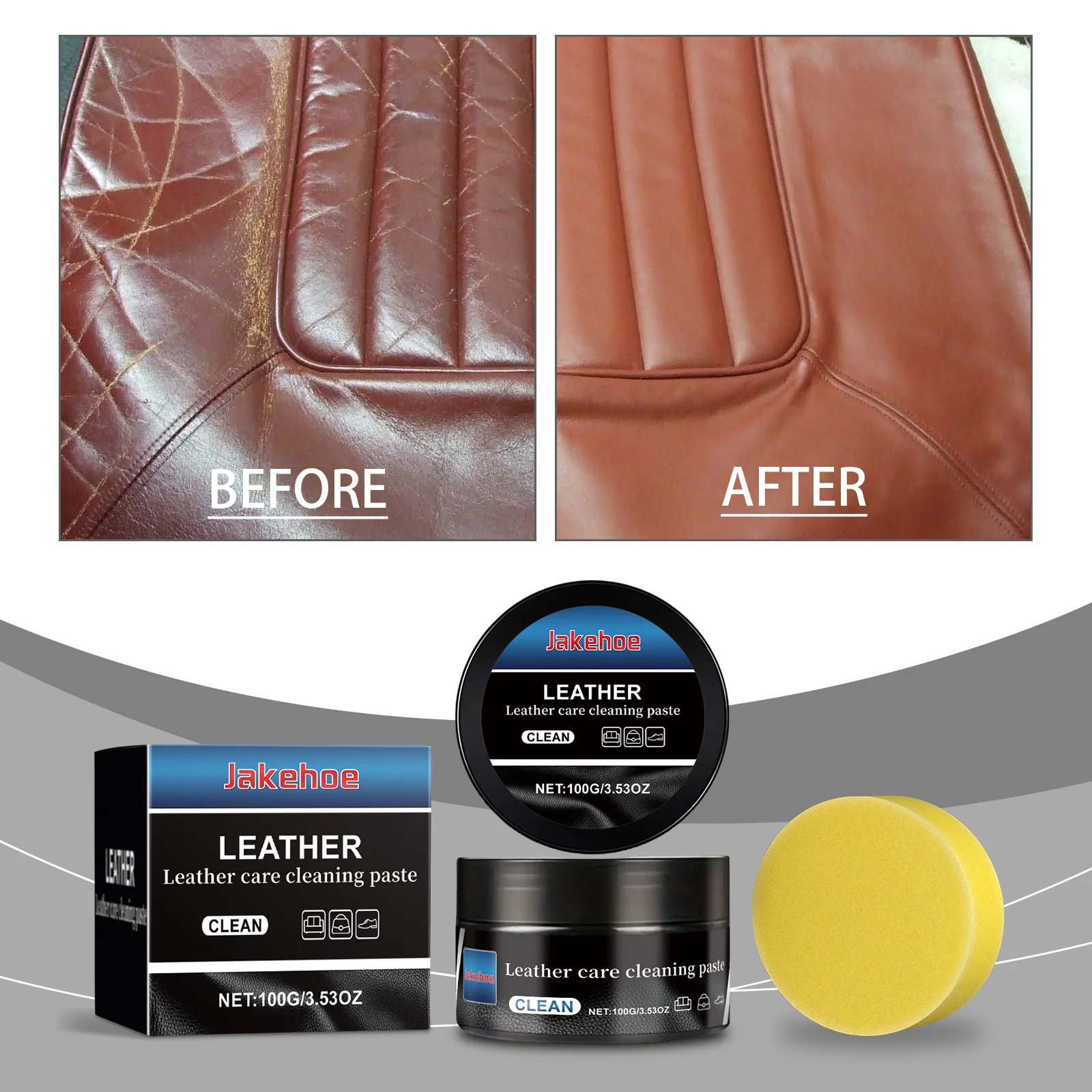 Faux Leather Treatment Automotive Leather Care Paste for Restoration of Car Waterproof Revitalization Cream