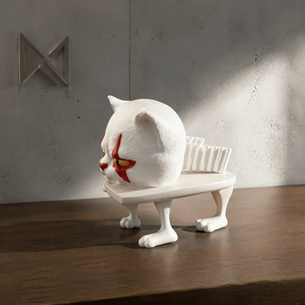 3D Printed Cat Toilet Roll Holder Wall Mounted 3D Printed Cat Decor Cat Figurine Ornament Cute Cat Shaped