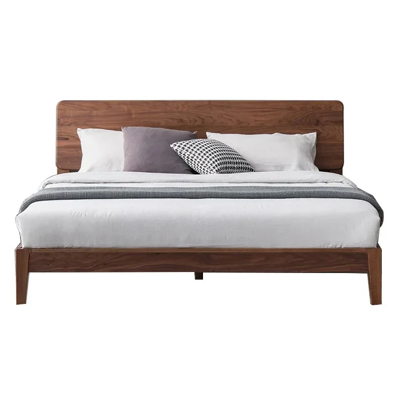 

Nordic simple solid wood black walnut double modern Japanese cherry wedding bed master bedroom 1.5/1 meters bed