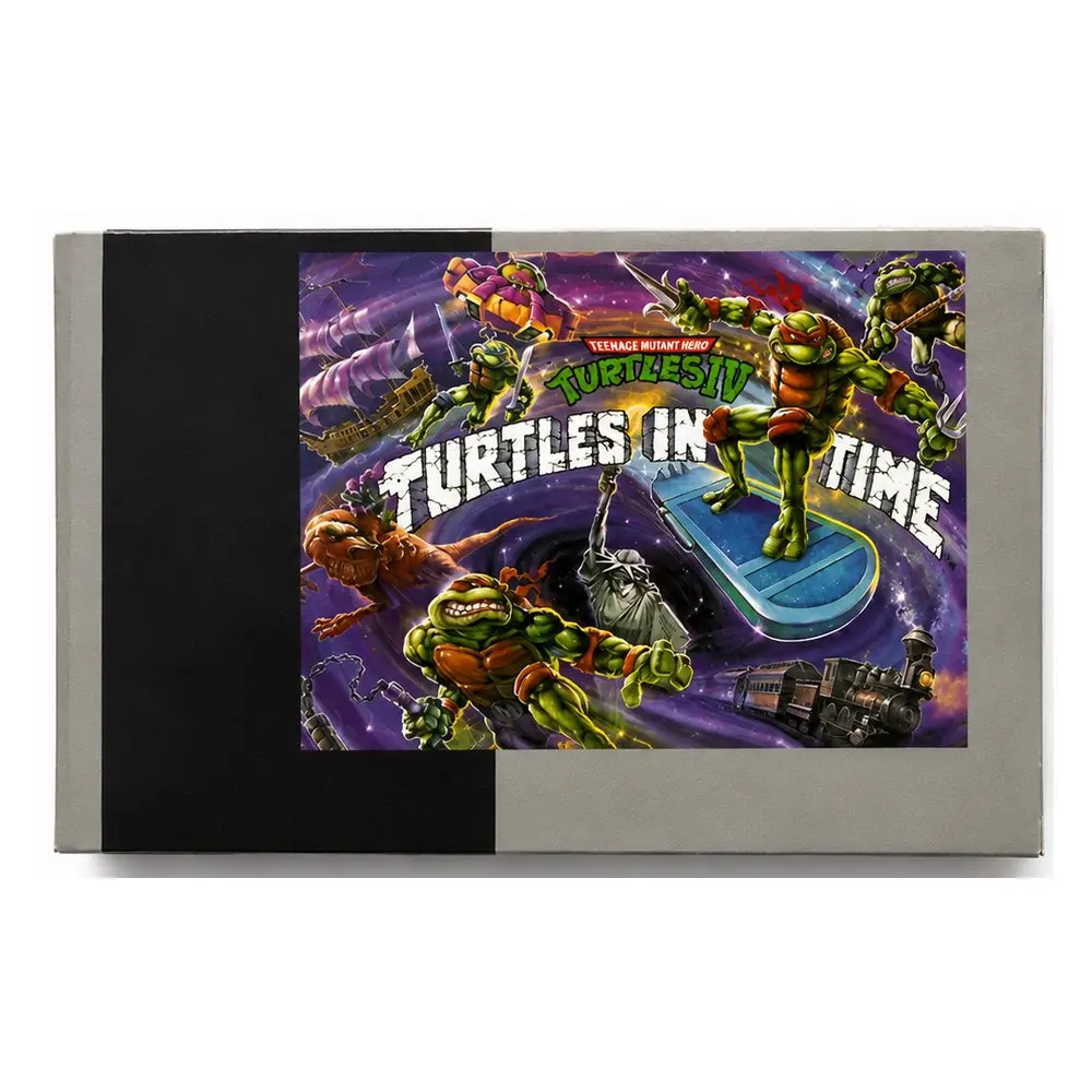 Turtles in Time 16-Bitowa Retro Reprodukcja Kartridża Arcade Action Brawler Wersja PAL z Opcją Pudełka Detalicznego (CIB) — zdjęcie produktu 4