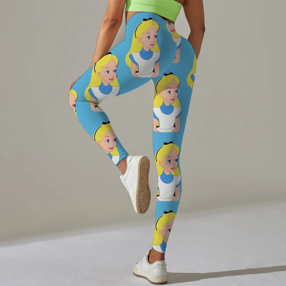 Leggings da palestra con stampa cartoon Disney pantaloni da yoga da donna pantaloni da yoga sexy abbigliamento sportivo da donna abbigliamento fitness