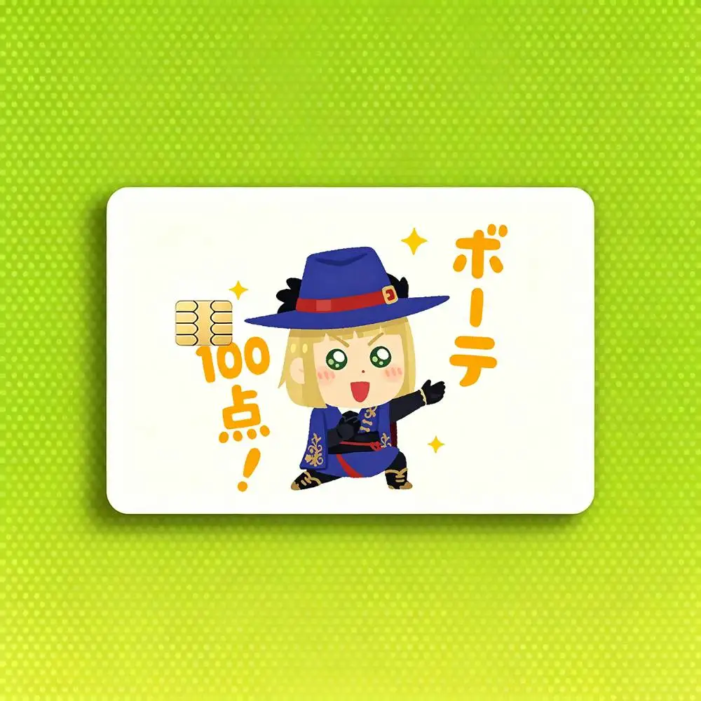 cute expressions Game Twisted Wonderland  4pcs 1Set HD Waterproof Card Skins Protective Stickers for Credit Bank Game Cards