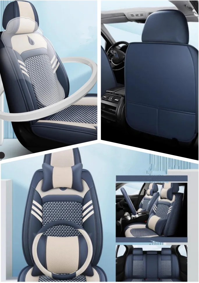Front and Back car seat covers + Steering wheel cover for Toyota RAV4 2024-2013 Top quality breathable seat cushion seat case