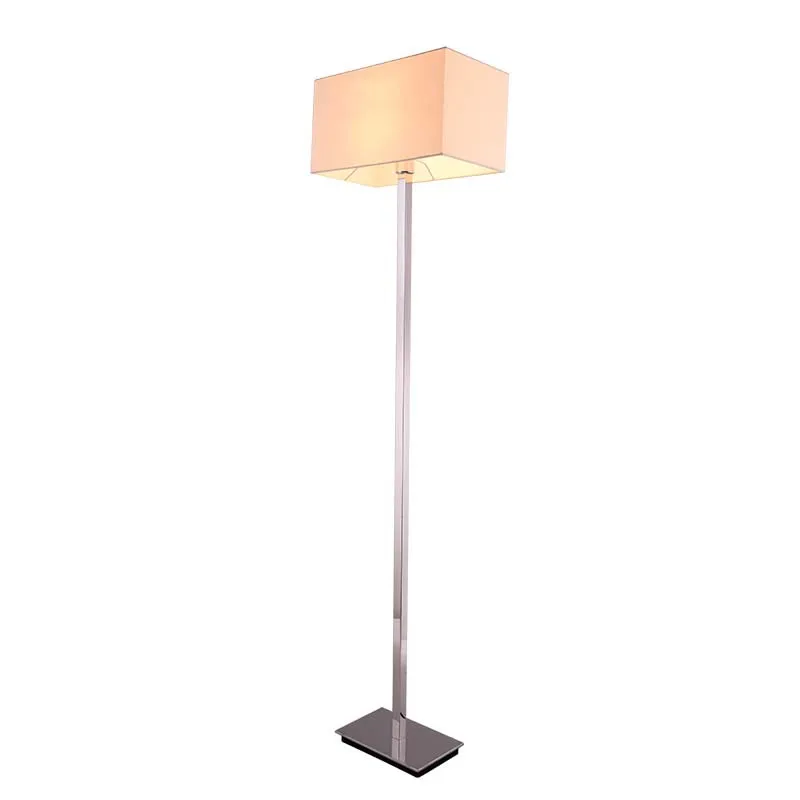 

Nordic simple living room sofa dining room bedroom square cloth cover stainless steel fabric straight rod floor lamp
