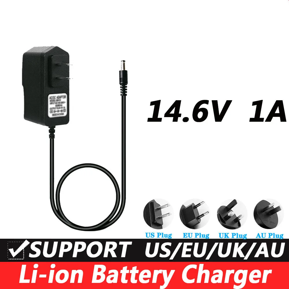 14.6V Smart Intelligent Charger 1A for 4S 12.8V LiFe LiFePO4 Battery Pack EU/US/AU/UK Plug