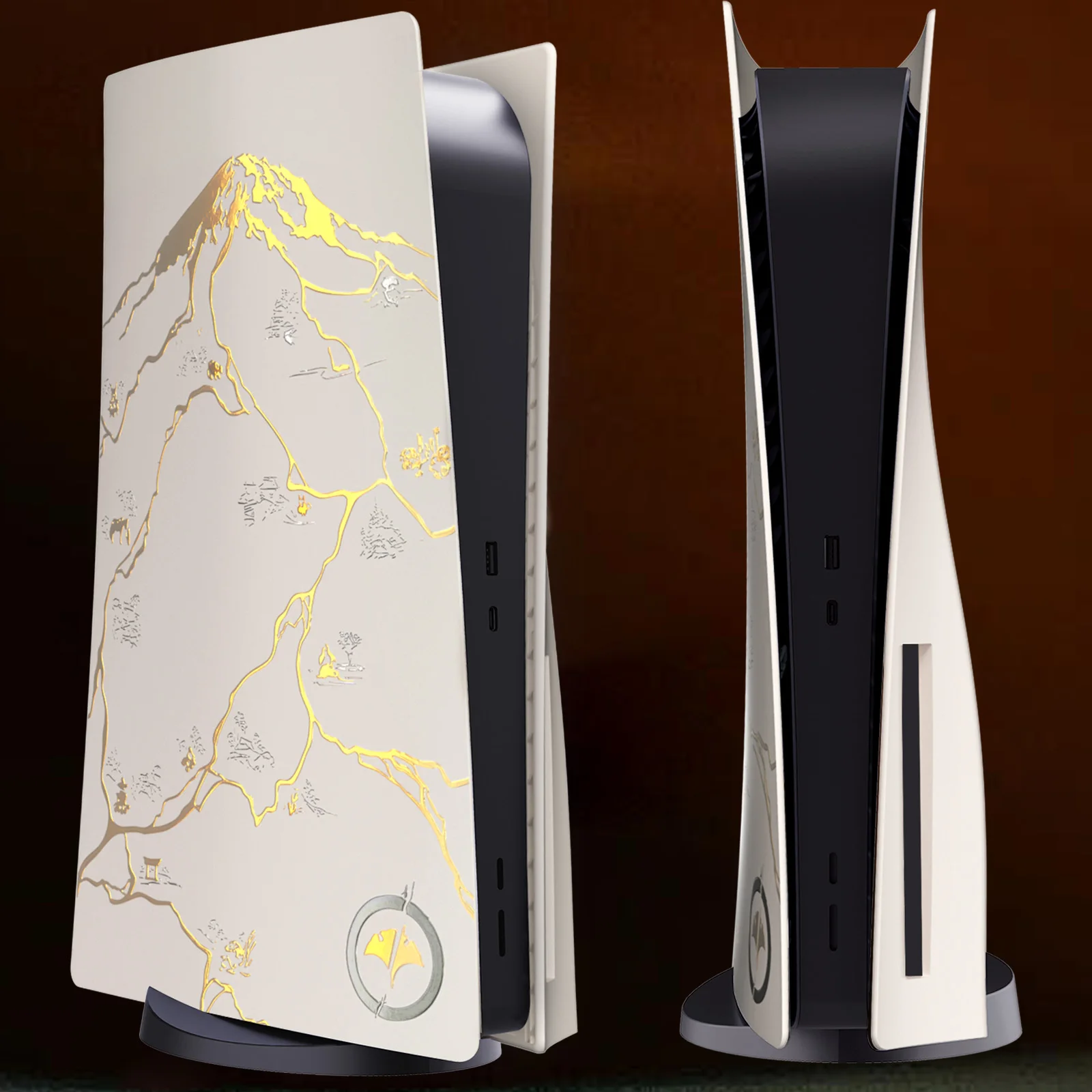 لوحة حماية شبح بديلة لوحدة التحكم متوافقة مع إصدار قرص PS5 ولوحة جانبية ولوحة خلفية Yotei Shell لقرص PS5 #6