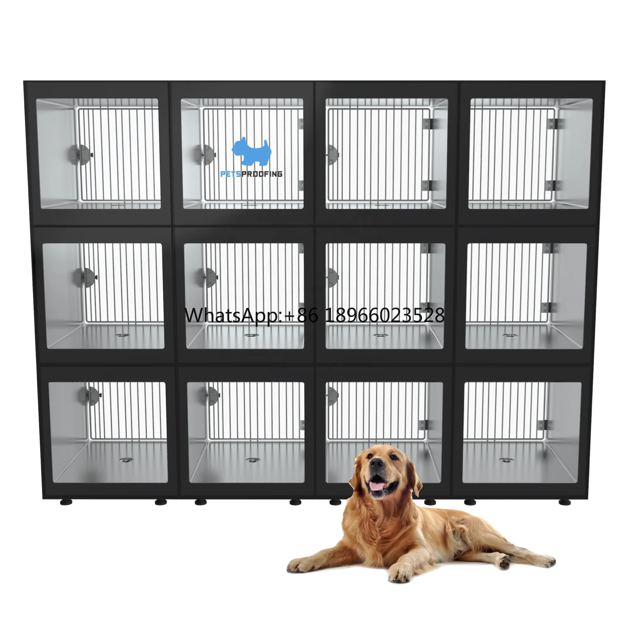 Top quality multifunction Custom Hospital easy to assemble large Stainless Steel Dog Vet Pet Cages Cage Bank For Sale