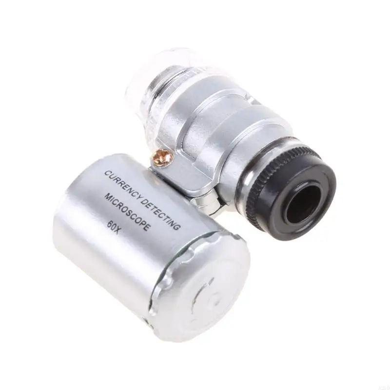 A2UD Mini 60X Vergrootglas Microscoop UV Juwelier Loep Valutadetector met LED-licht