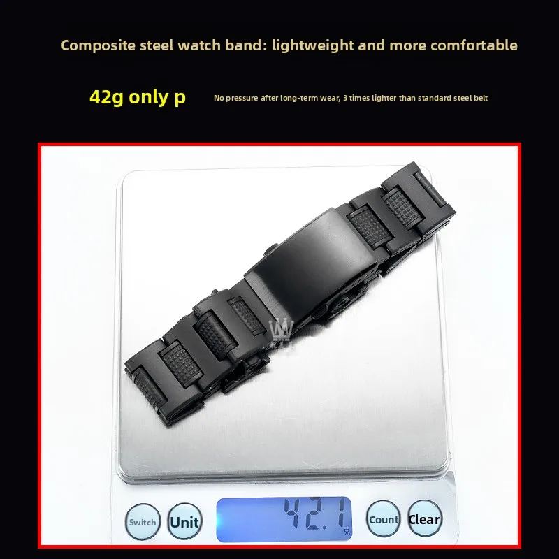 GWG B1000 Big Wrist Extended Plastic Steel Strap For G-SHOCK Casio Gen3 New Mudmaster 5713 GWG-B1000 Adapter Modified Black band