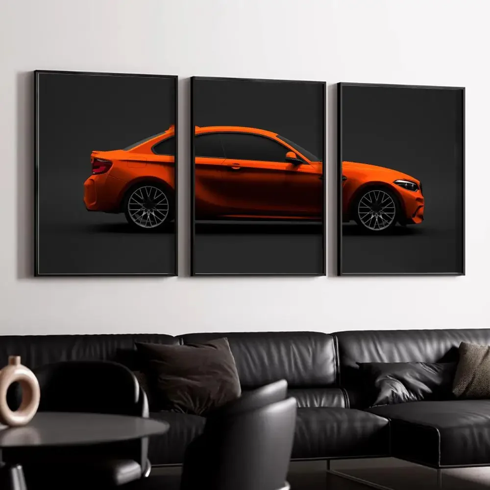 M-M2 Sports Coupe Painting Calligraphy Canvas Wall Art Poster Set for Bedroom Living Room Home Decor Prints Gift