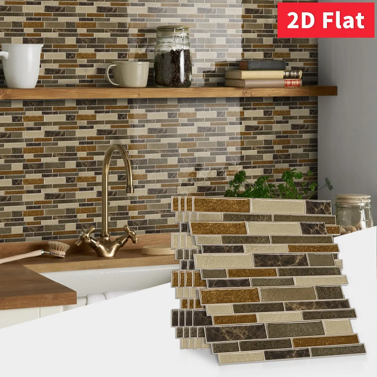Dark Coffee Marble Peel and Stick Tile 12×12 Inch Thick Foam Wall Sticker Waterproof Kitchen Backsplash
