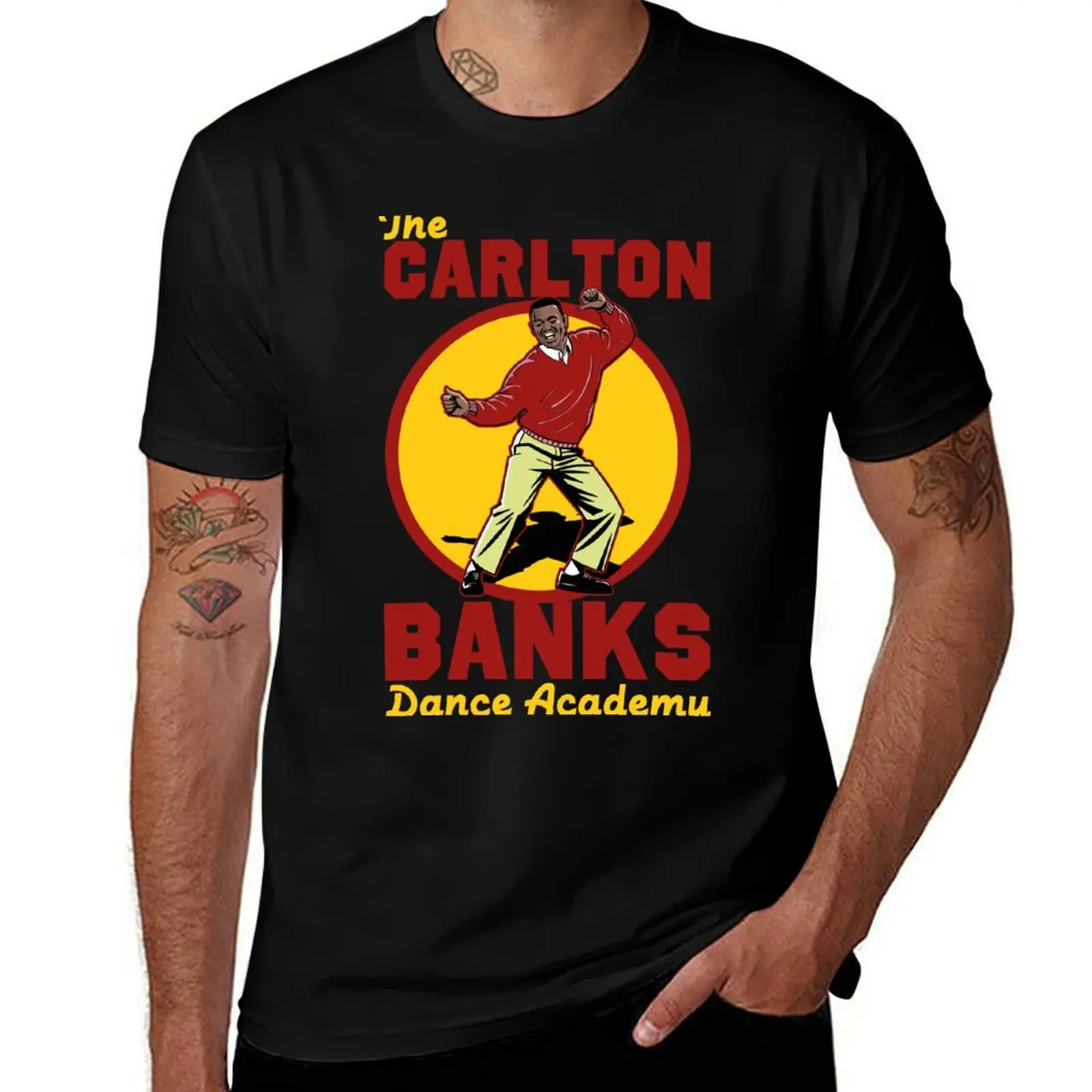 The Carlton Banks Dance Academy T-Shirt Basic Solid Color Casual Tee Shirt T-Shirt