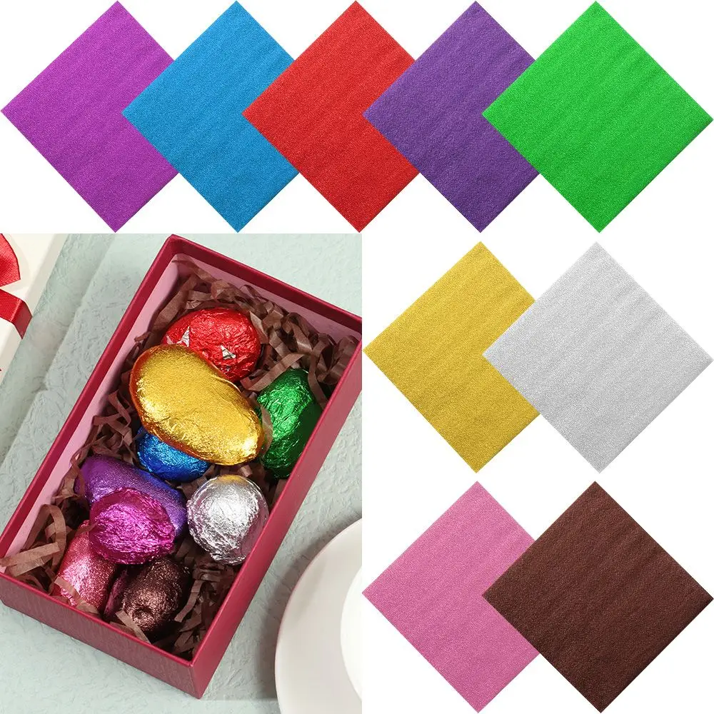 Metal Embossing Color Wedding Party Supplies Tin Food Baking Package Paper Candy Chocolate Aluminum Foil Wrapping Paper