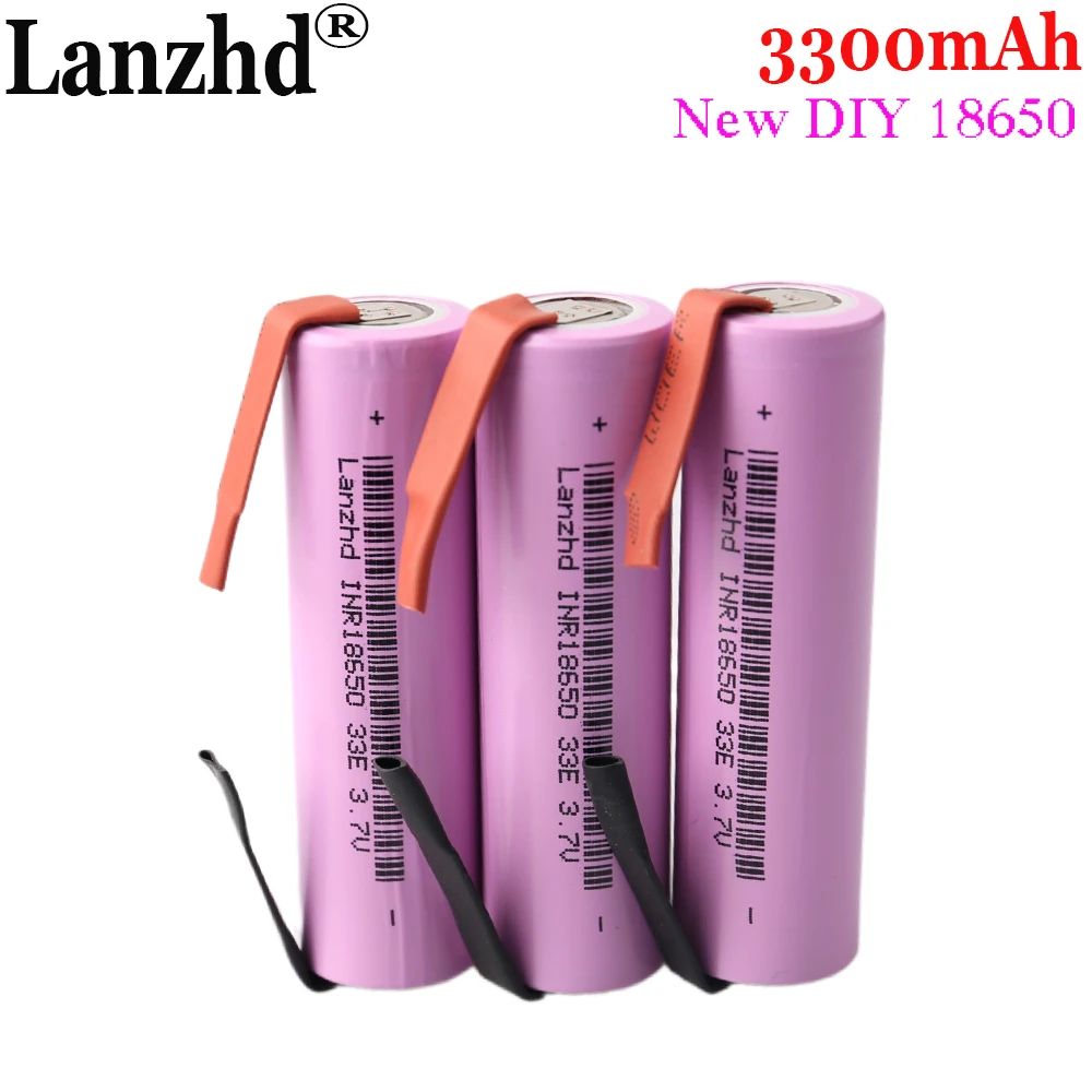 

2024 NEW 3pcs 3.7V Diy Battery 18650 Lithium Li Ion 3300mAh 17A Batteries For LED Flish welding Scooter Battery