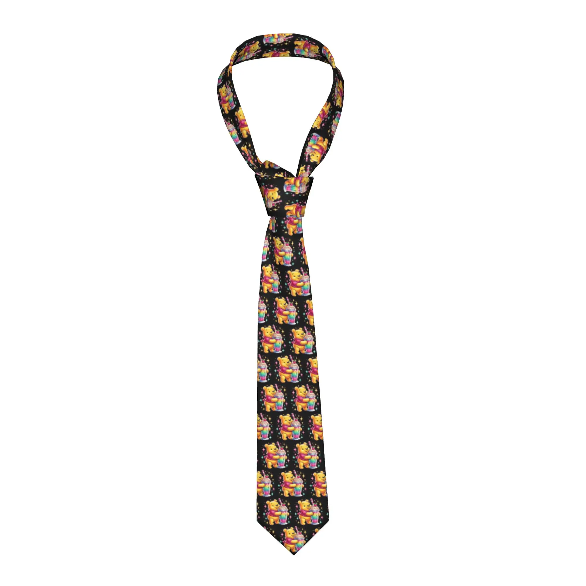

Персонализированный галстук с Винни-Пухом в стиле аниме для мужчин, формальный, с Ээёром и Тиггером, мультяшный, кавайный, шелковый, для свадьбы
