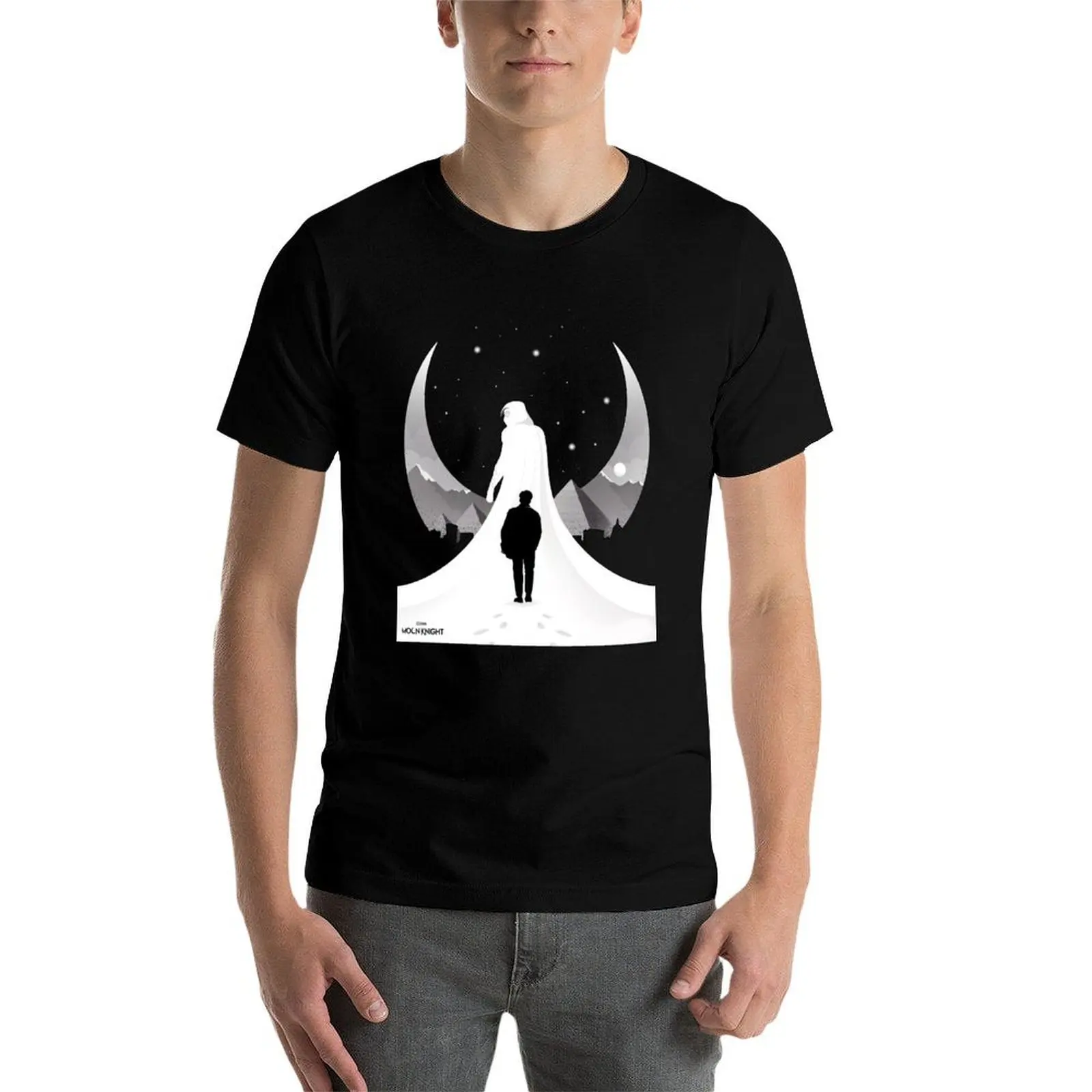 

Футболка Moon And Knight, футболки из 100% хлопка, футболка с аниме, футболка