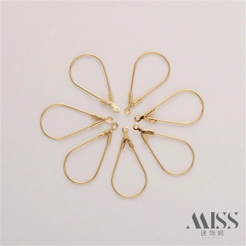 14k pakket goudkleurige gecoate gladde waterdruppel gesp hanger verbinding gesp DIY handgemaakte ketting armband accessoires