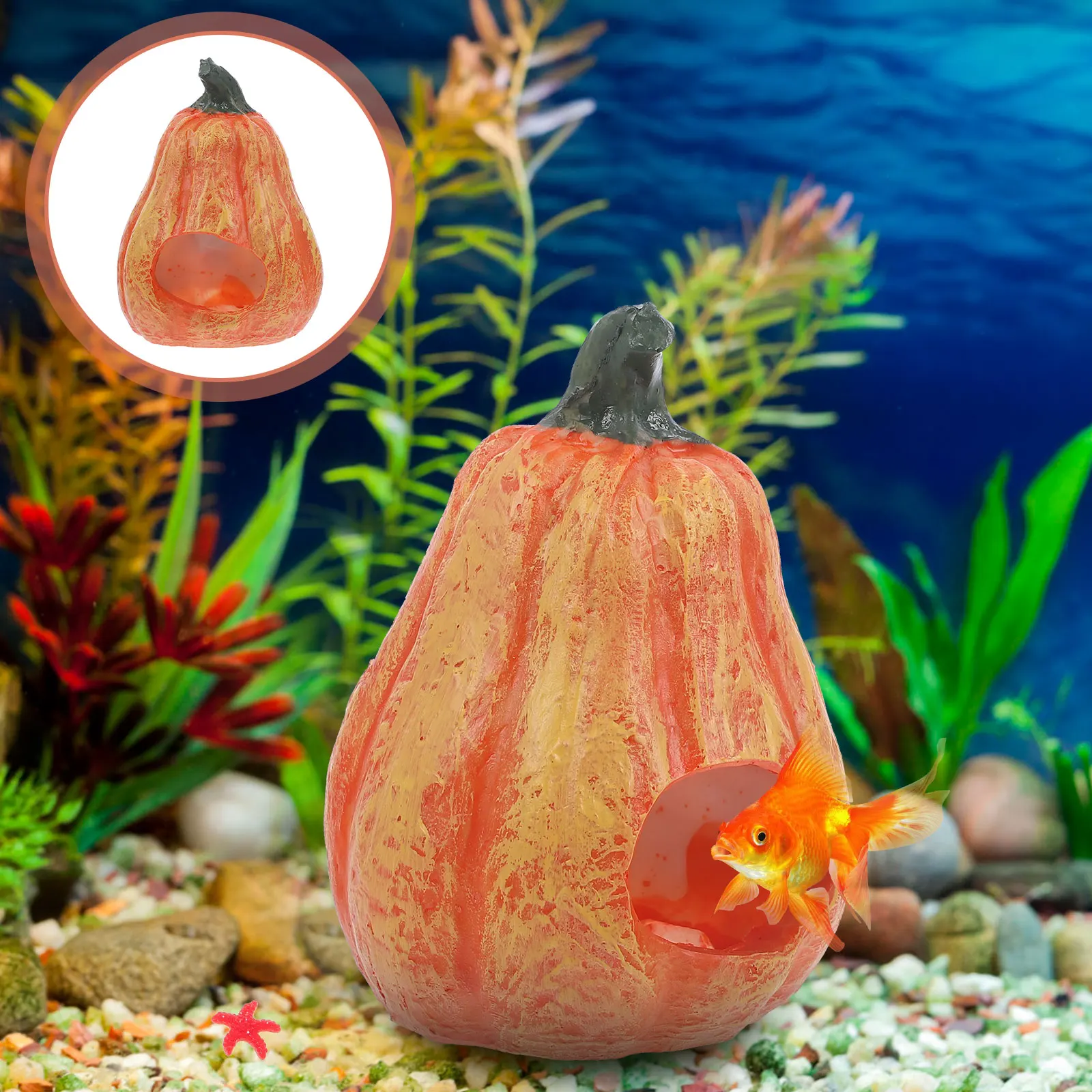 

Shaped Fish Cave Resin Craft Aquarium Decor For Small Tank Fish Tank Landscaping Prop Shrimp Cave Resin Pumpkin Decoration