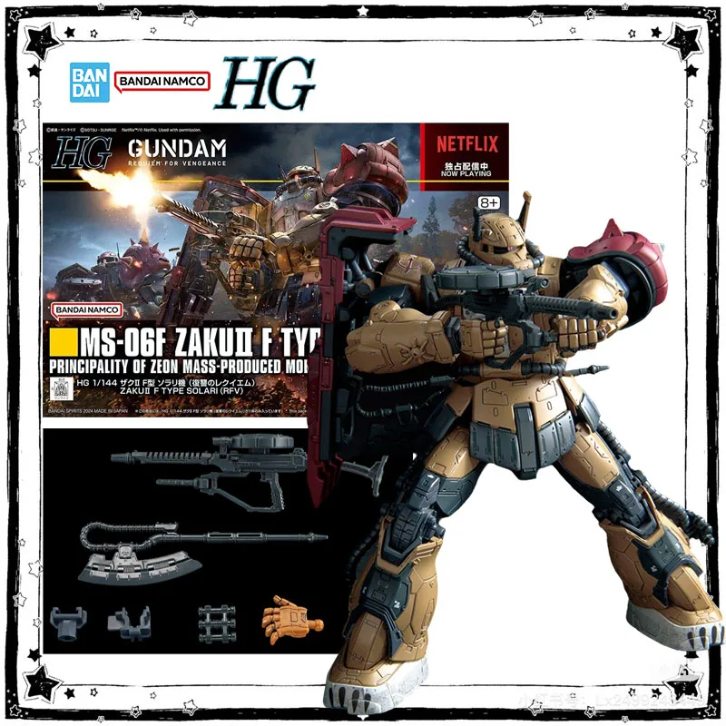 

Bandai HG 1/144 MS-06F Zaku Ⅱ F Solari [RFV] Model Kit Anime Gundam Action Figure High Poseability Collection Assembly Model Toy
