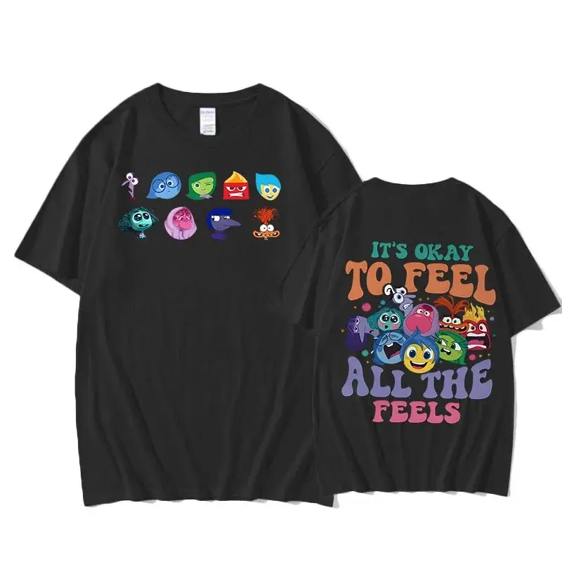 Inside Out 2 It's Okay To Feel All The Feels T-shirt Inclusion Speech Therapy Women Funny Cotton Tshirts New Pattern Designs