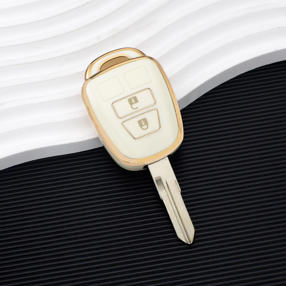 2 Button Protector Shell for Toyota Yaris Corolla Highlander Crown Remote Skin Car Key Cover Case Keychain Auto Accessories