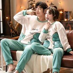 Autumn Winter Women Pajamas Warm Flannel Pajamas Sets Couple Sleepwear Family Pijama Lover Night Men & Women Casual Men Homewear