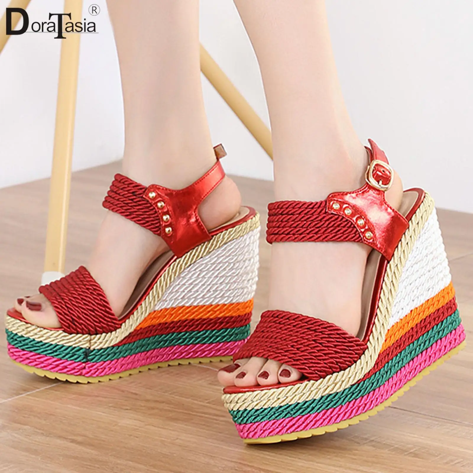 Brand New Ladies Platform Summer Sandals Fashion Colorful Wedges High Heels women\'s Sandals Casual Party Roman Woman Shoes