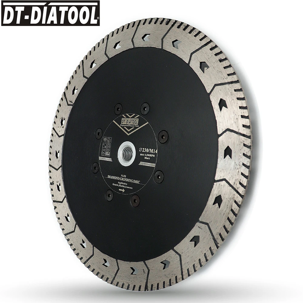 DT-DIATOOL 1 Stück 180/230 mm Diamant-Trennscheibe Sinter doppelseitiges Sägeblatt für Granit, Marmor, Beton, Ziegel, Schleifscheibe