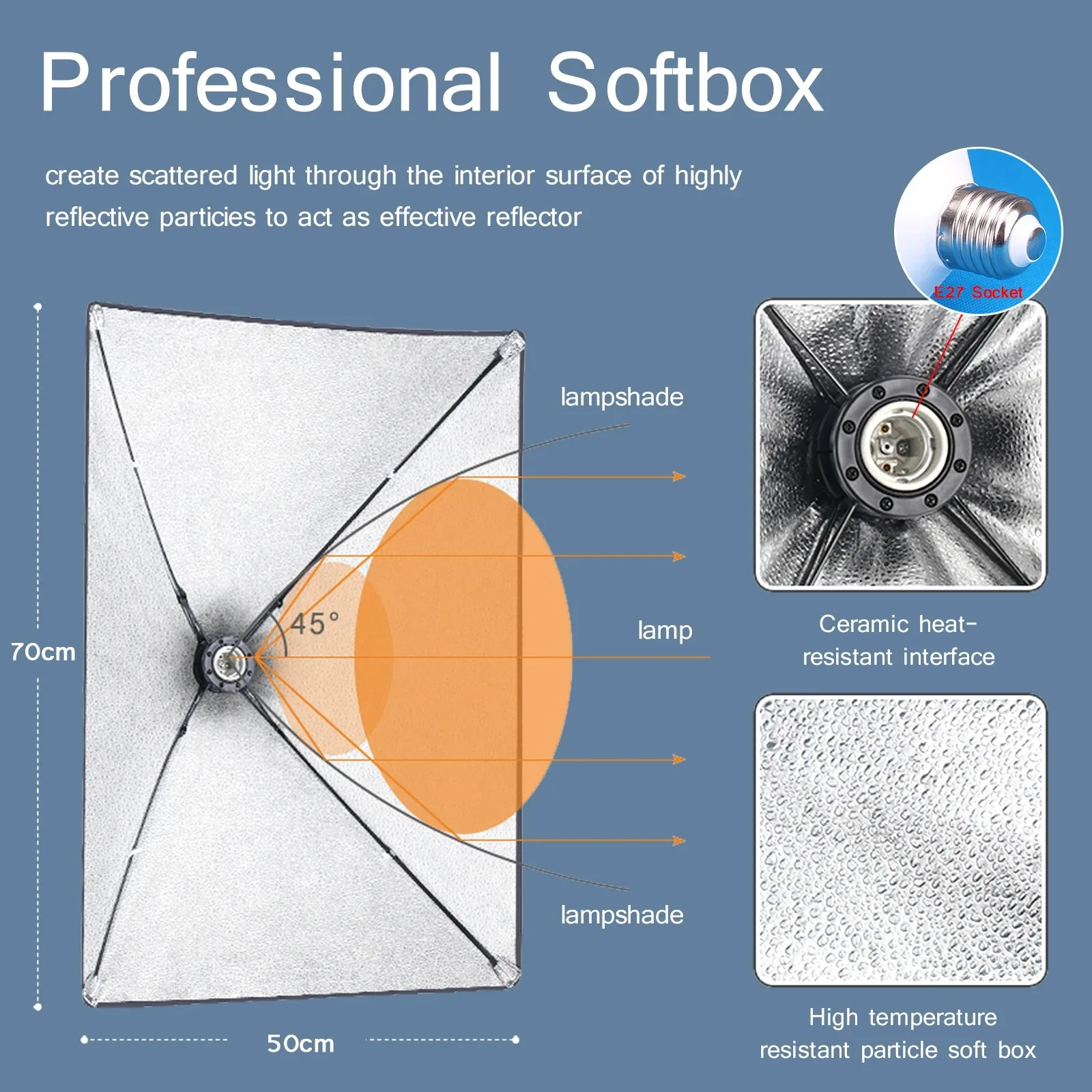 Professional Photography Softbox Lighting Soft Box with Tripod E27 Photographic Bulb Continuous Light System for Photo Studio view 4