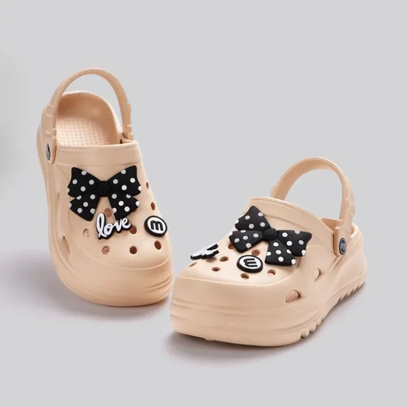 

Hot Seller Women Clogs New Arrival Fashion Lovely Slippers DIY Cute Bows Sandals Outdoor Beach Slides for Girls Sandals