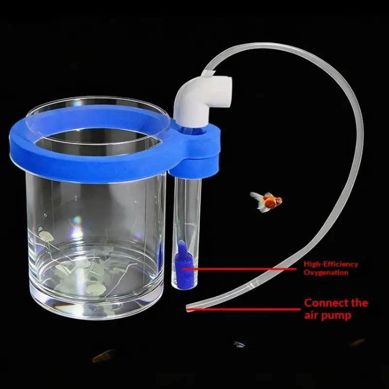 Transparent Acrylic Fish Breeding Box with Water Pump Floating Hatchery Water Cycle for Fry Feeding Aquarium