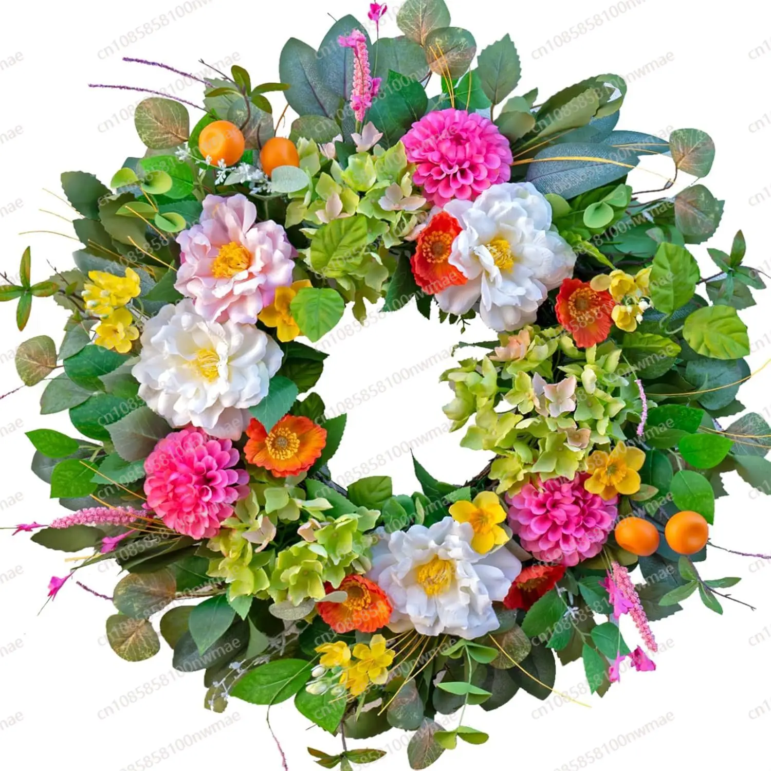 Wildflower Wreath Artificial Wreath Cross-Border Spring & Summer Decorative Hanging Piece