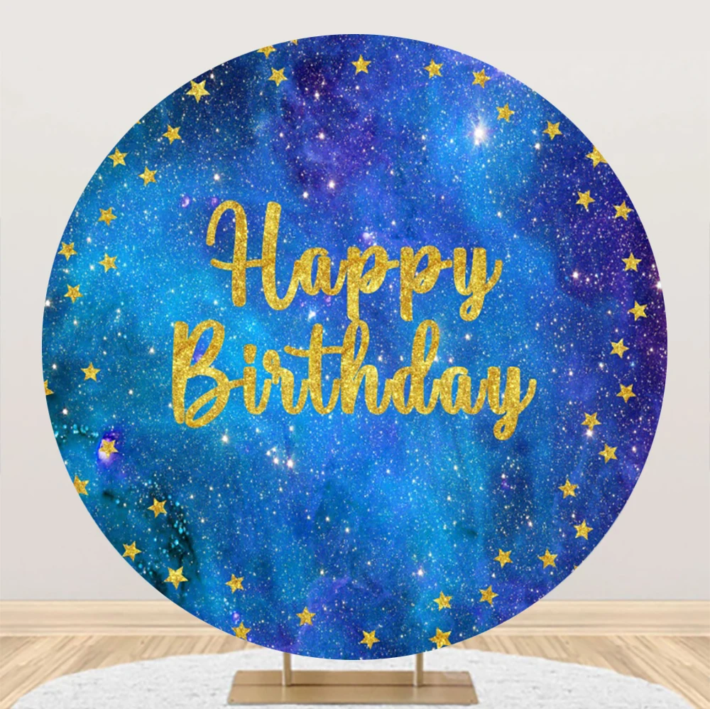 

Круглый фон для взрослых с днем рождения, 18-й-100-й день рождения, роскошный черный золотой круглый фон для фотосъемки, украшение