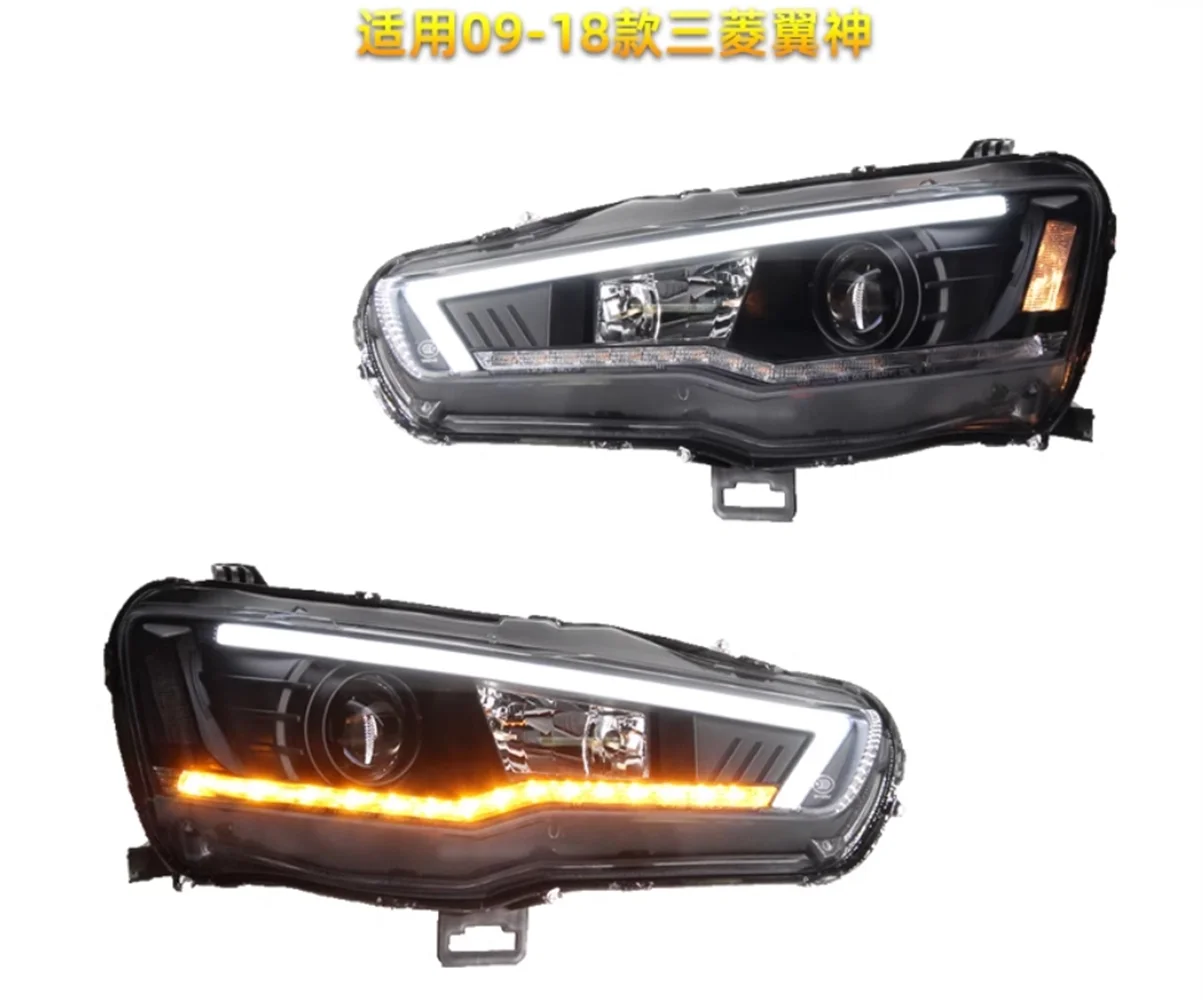 Car full led front lamp Headlight assembly For 09-18 Mitsubishi Lancer-ex daytime running light DRL 2pcs