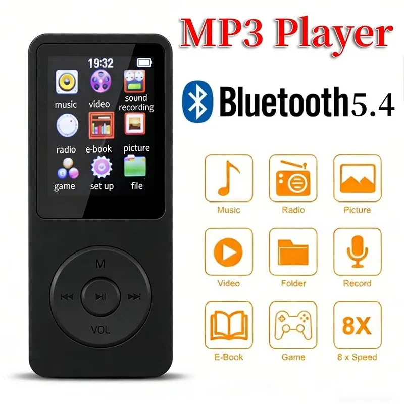 MP3 Portable Walkmen FM Radio External Ultra-Thin Student Sports Walkman MP3 Player Recorder Voice Recorder Ebook Auto Browse