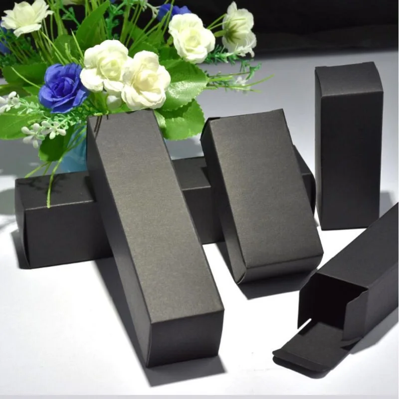

100pcs Black Paperboard Packaging Gift Boxes Handmade Soap Cardboard Box Lipstick Perfume Bottle Package Cosmetic Stoarge Box