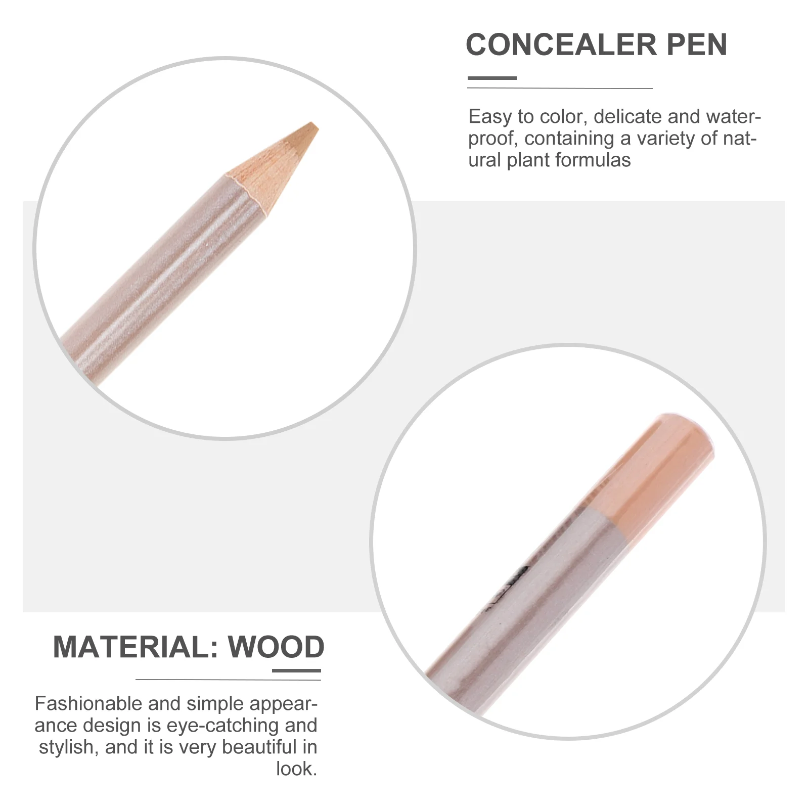 4 Pcs Concealer Pen Waterproof Pencils Pens for Eye Circle Scar Wooden Spot Portable