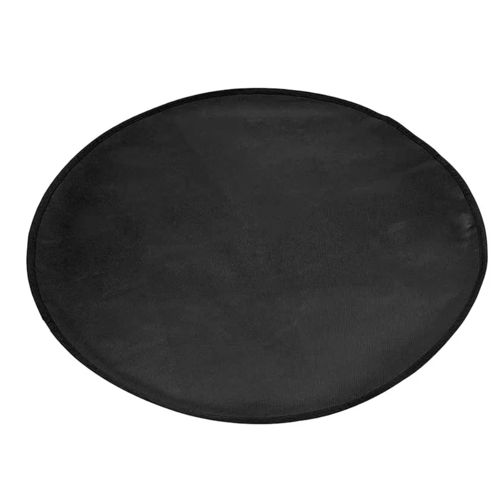 Flame Retardant Round BBQ Mat Heat Resistant for Patio Lawn Deck Grilling 24in 32in 36in Black Glass Fiber Outdoor Mat