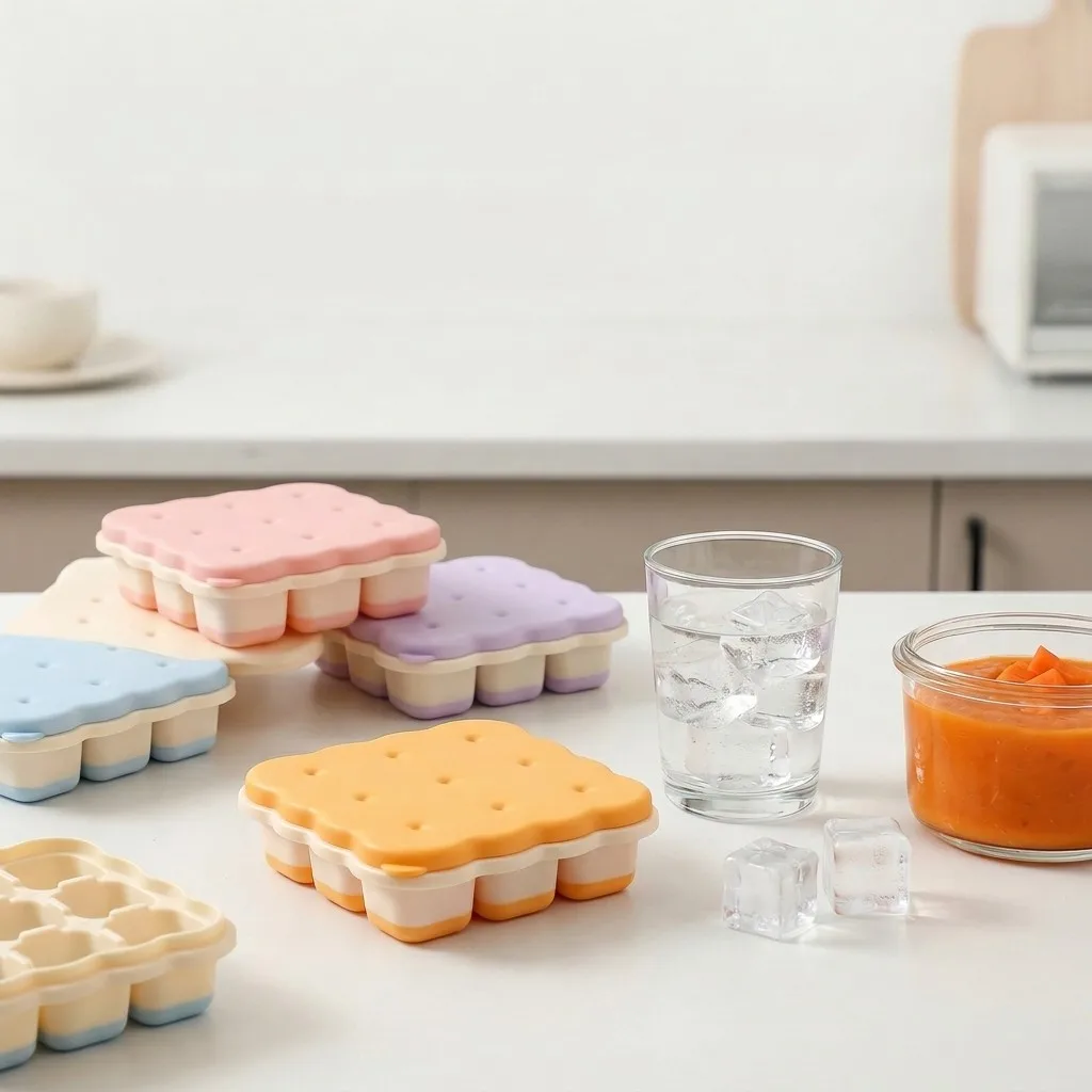 Cookie Shaped Plastic Ice Cube Tray With Lid Reusable 9 Grids Ice Mold Kitchen Bar Tools Ice Cube Mould For Whisky Cold Drink