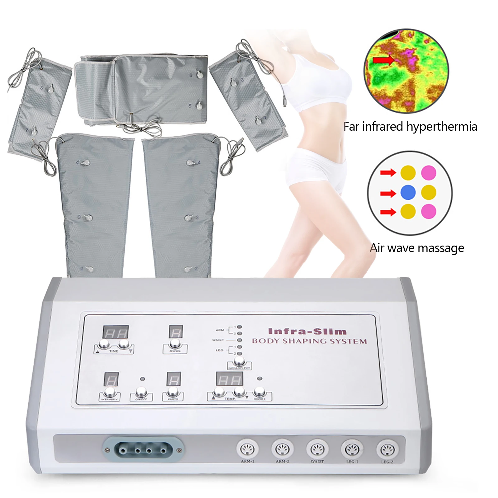 400W Ferninfrarot-Wärmetherapieanzug, Luftdruck-Ganzkörpermassagegerät, Einstellbare Temperatur & Modi, Entgiftungs-Fettverbrennungs-Körperformer mit 220V EU-Stecker